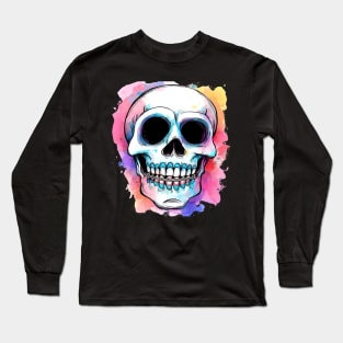 Smiling Skull with Braces | T Shirt Design Long Sleeve T-Shirt